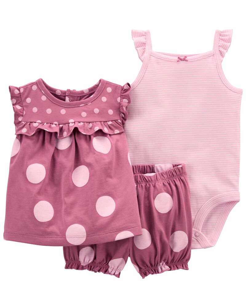 Carters Girls 12M-12 3-Piece Super Ready Pajama Set